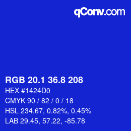 カラーコード: RGB 20.1 36.8 208 | qconv.com