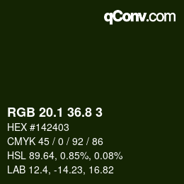 Color code: RGB 20.1 36.8 3 | qconv.com
