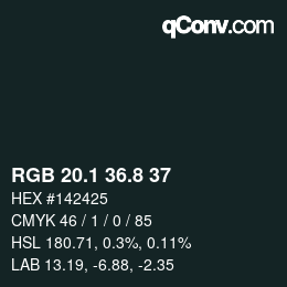 Color code: RGB 20.1 36.8 37 | qconv.com