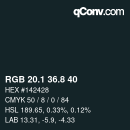 カラーコード: RGB 20.1 36.8 40 | qconv.com