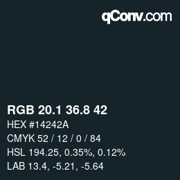Color code: RGB 20.1 36.8 42 | qconv.com
