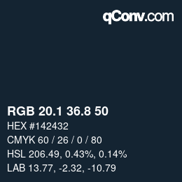 Color code: RGB 20.1 36.8 50 | qconv.com