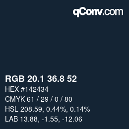 Color code: RGB 20.1 36.8 52 | qconv.com