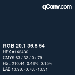 Color code: RGB 20.1 36.8 54 | qconv.com