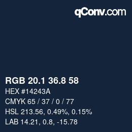 Color code: RGB 20.1 36.8 58 | qconv.com