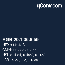 Color code: RGB 20.1 36.8 59 | qconv.com