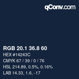 Color code: RGB 20.1 36.8 60 | qconv.com