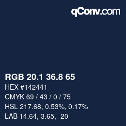 Color code: RGB 20.1 36.8 65 | qconv.com