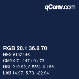 Color code: RGB 20.1 36.8 70 | qconv.com