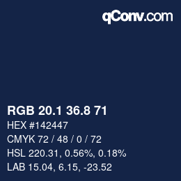 Color code: RGB 20.1 36.8 71 | qconv.com