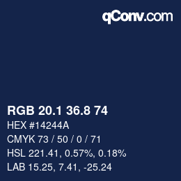 Color code: RGB 20.1 36.8 74 | qconv.com