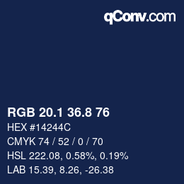 Farbcode: RGB 20.1 36.8 76 | qconv.com