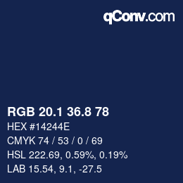 Color code: RGB 20.1 36.8 78 | qconv.com