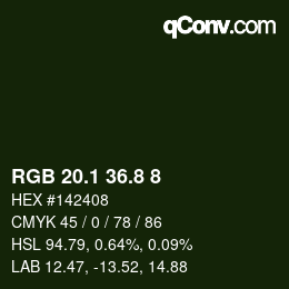 Color code: RGB 20.1 36.8 8 | qconv.com