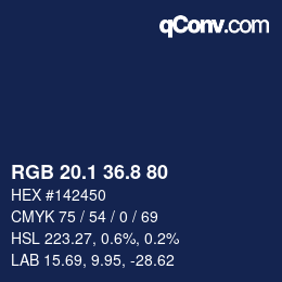 Color code: RGB 20.1 36.8 80 | qconv.com