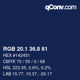 Color code: RGB 20.1 36.8 81 | qconv.com