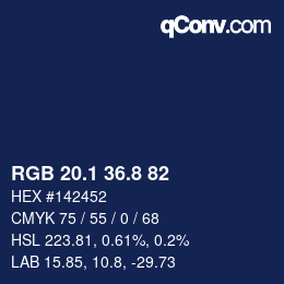 カラーコード: RGB 20.1 36.8 82 | qconv.com