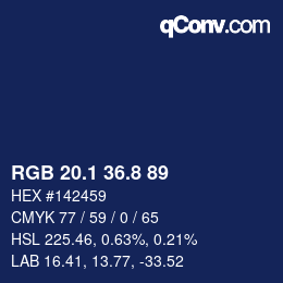 Color code: RGB 20.1 36.8 89 | qconv.com