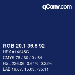 Color code: RGB 20.1 36.8 92 | qconv.com