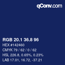 カラーコード: RGB 20.1 36.8 96 | qconv.com