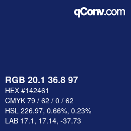 Color code: RGB 20.1 36.8 97 | qconv.com