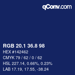 Color code: RGB 20.1 36.8 98 | qconv.com