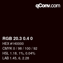 カラーコード: RGB 20.3 0.4 0 | qconv.com