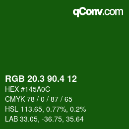 カラーコード: RGB 20.3 90.4 12 | qconv.com