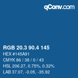 カラーコード: RGB 20.3 90.4 145 | qconv.com