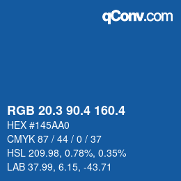 カラーコード: RGB 20.3 90.4 160.4 | qconv.com