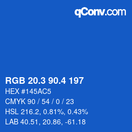 カラーコード: RGB 20.3 90.4 197 | qconv.com