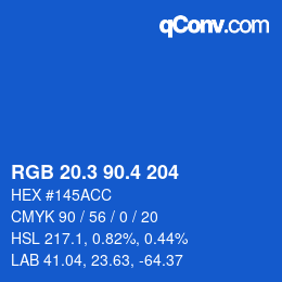カラーコード: RGB 20.3 90.4 204 | qconv.com