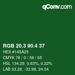 カラーコード: RGB 20.3 90.4 37 | qconv.com