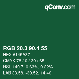 カラーコード: RGB 20.3 90.4 55 | qconv.com