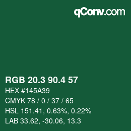 カラーコード: RGB 20.3 90.4 57 | qconv.com