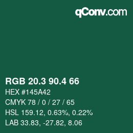 カラーコード: RGB 20.3 90.4 66 | qconv.com