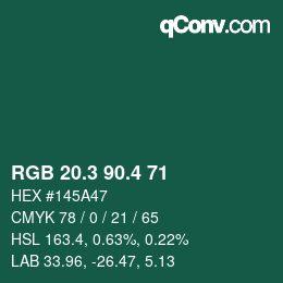 カラーコード: RGB 20.3 90.4 71 | qconv.com