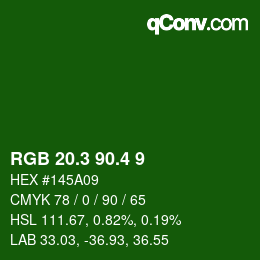 カラーコード: RGB 20.3 90.4 9 | qconv.com