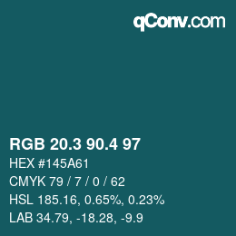 カラーコード: RGB 20.3 90.4 97 | qconv.com