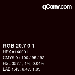 カラーコード: RGB 20.7 0 1 | qconv.com