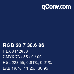 カラーコード: RGB 20.7 38.6 86 | qconv.com
