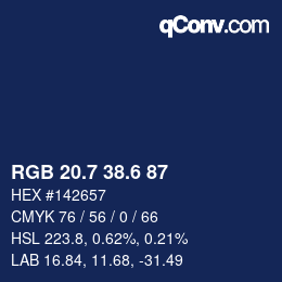 カラーコード: RGB 20.7 38.6 87 | qconv.com