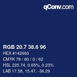 カラーコード: RGB 20.7 38.6 96 | qconv.com