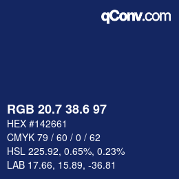 カラーコード: RGB 20.7 38.6 97 | qconv.com