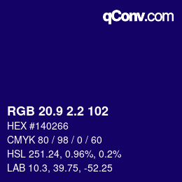 カラーコード: RGB 20.9 2.2 102 | qconv.com