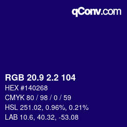 カラーコード: RGB 20.9 2.2 104 | qconv.com
