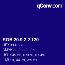 カラーコード: RGB 20.9 2.2 120 | qconv.com
