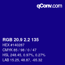 カラーコード: RGB 20.9 2.2 135 | qconv.com
