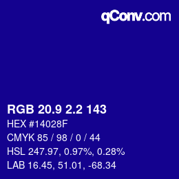 カラーコード: RGB 20.9 2.2 143 | qconv.com