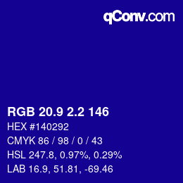 カラーコード: RGB 20.9 2.2 146 | qconv.com